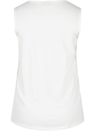 V-neck top with cross details, Warm Off-white, Packshot image number 1