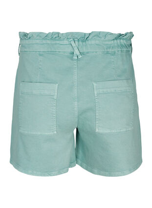 Cotton shorts with ruffle trim, Chinois Green, Packshot image number 1