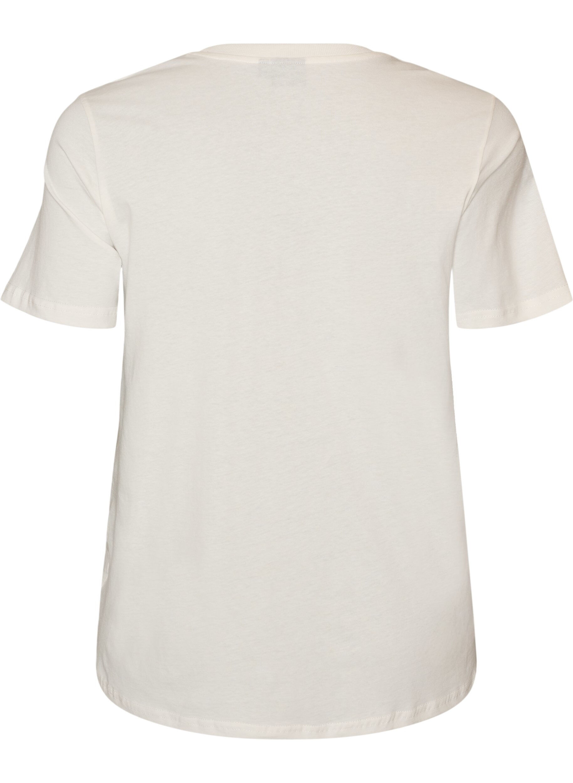 Zizzifashion Cotton T-shirt with print, White, Packshot image number 1