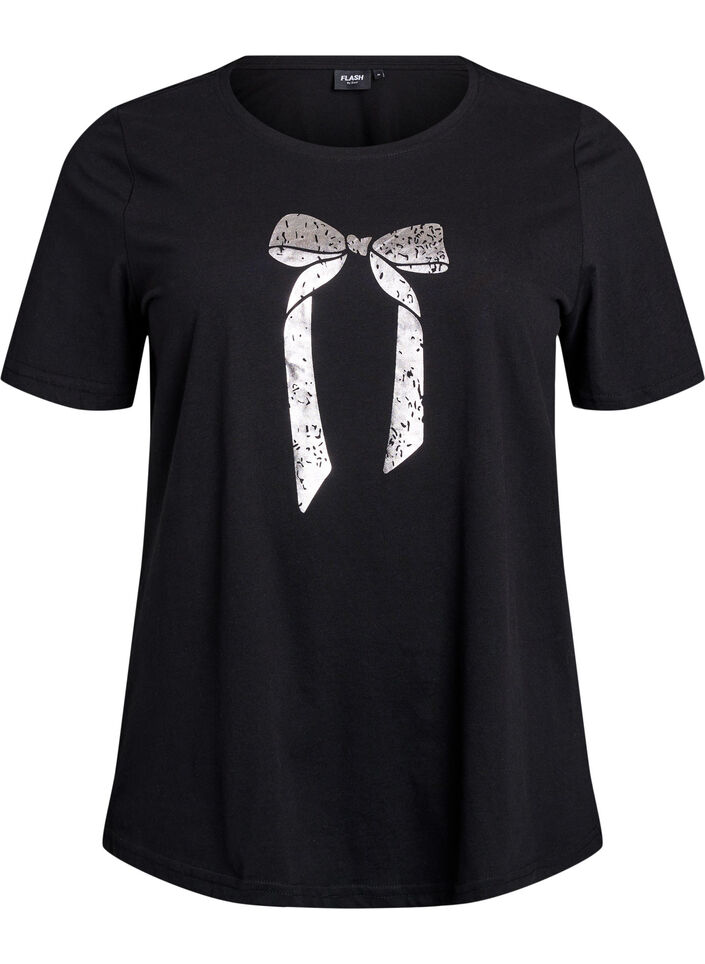 T-shirt with motif, Black, Packshot image number 0