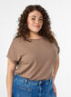 Short-sleeved cotton blend t-shirt, Brown, Model image number 0