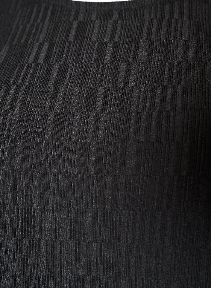 Blouse with texture and 3/4 sleeves, Black, Packshot image number 2