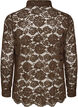 Lace shirt with pearl buttons, Brown, Packshot image number 1