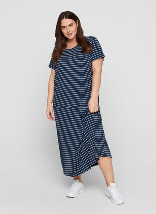 Dress, Mood Indigo and white stripe, Model image number 3