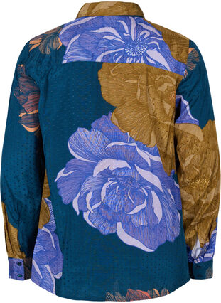 Long-sleeved, floral viscose shirt, Reflecting Pond AOP, Packshot image number 1