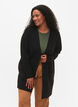 Ribbed Knit Cardigan with Pockets, Dark Grey, Model image number 0
