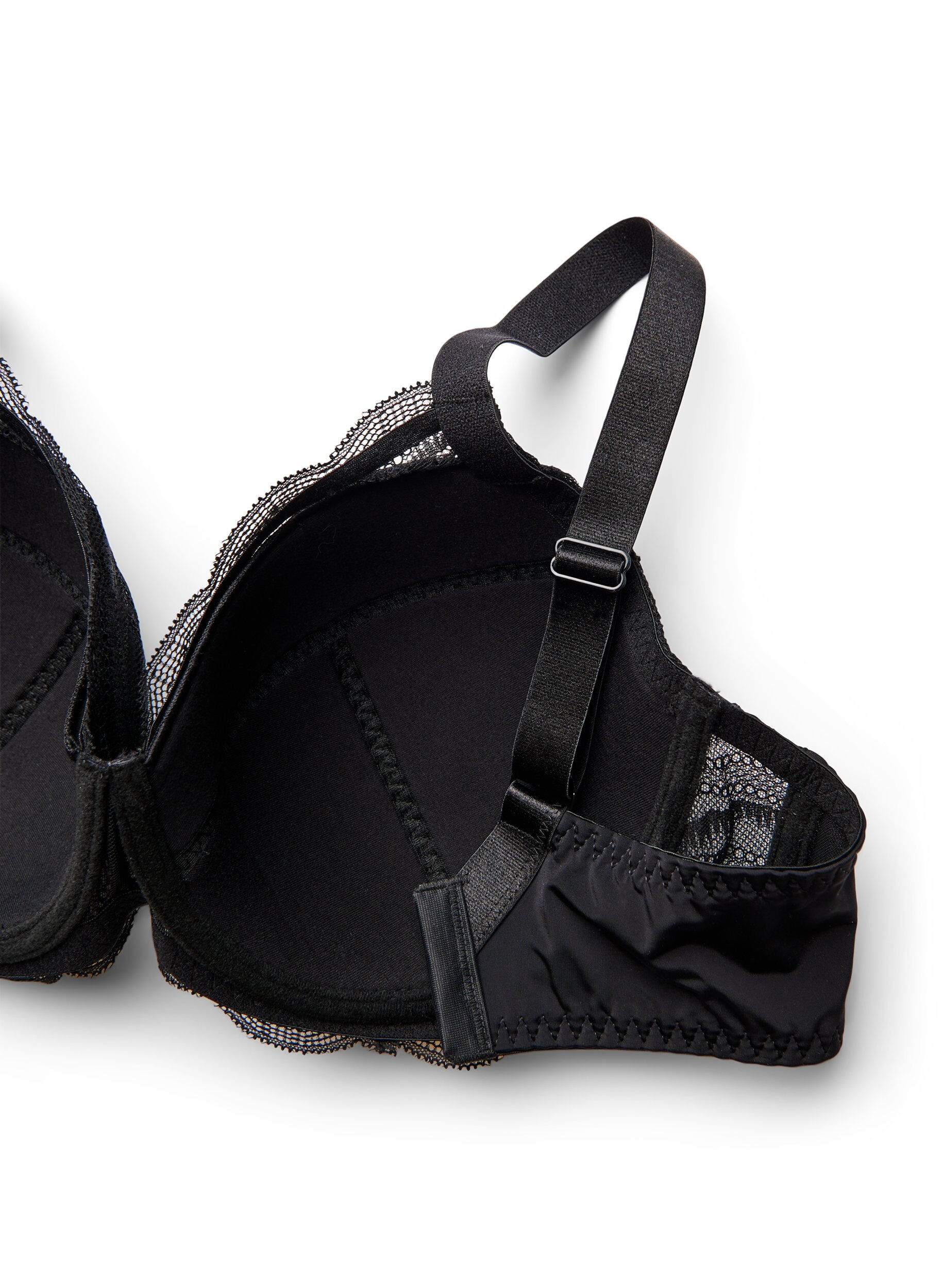 Zizzifashion Padded bra with lace, Black, Packshot image number 3