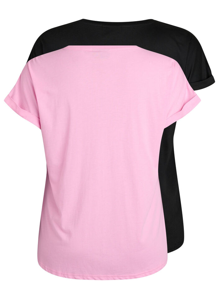 2-pack short-sleeved t-shirts, Pink, Packshot image number 1