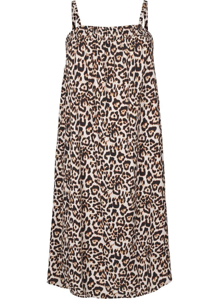 Midi slip dress in viscose, Beige, Packshot image number 0