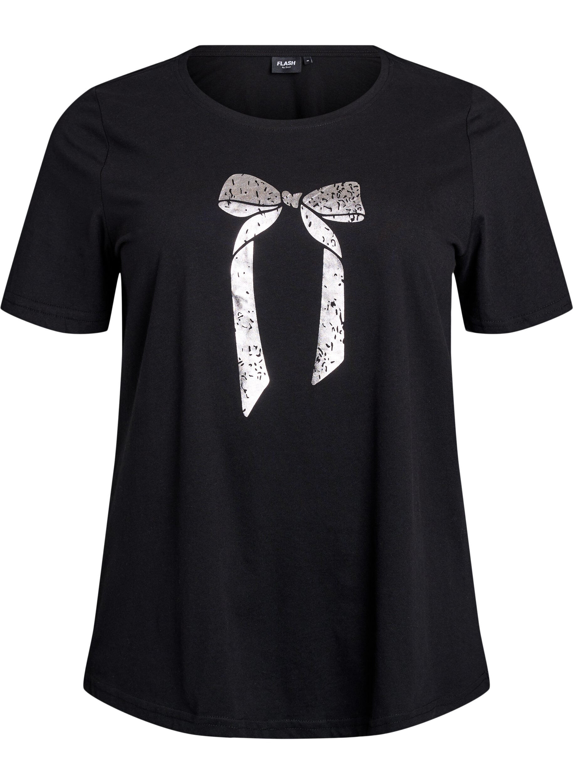 Zizzifashion T-shirt with motif, Black, Packshot image number 0