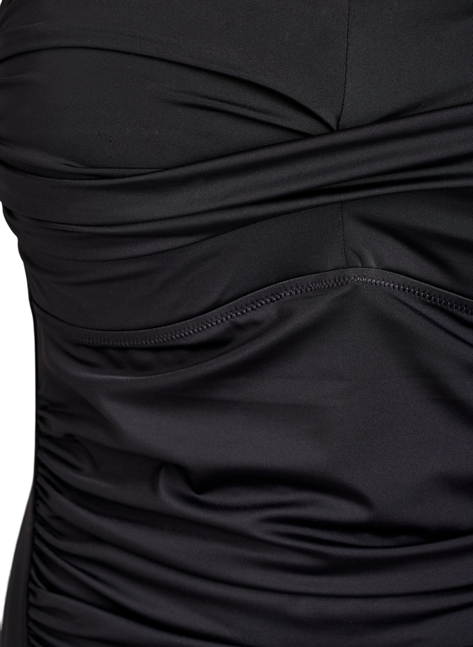 Zizzifashion Strapless swimsuit with draping and padded cups, Black, Packshot image number 2