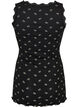 Top with print and lace edge, Black, Packshot image number 1
