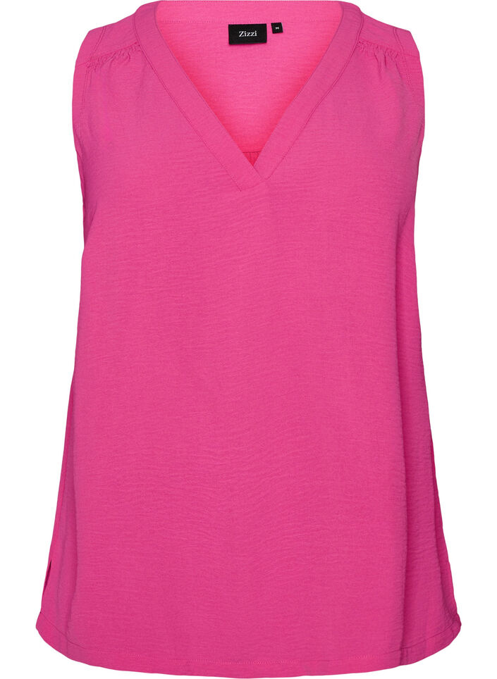 Sleeveless top with wrinkle details, Rose, Packshot image number 0