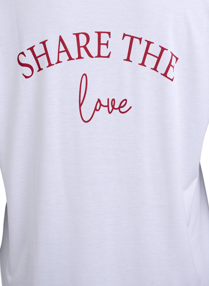 Short sleeve nightgown with text print, , Packshot image number 3