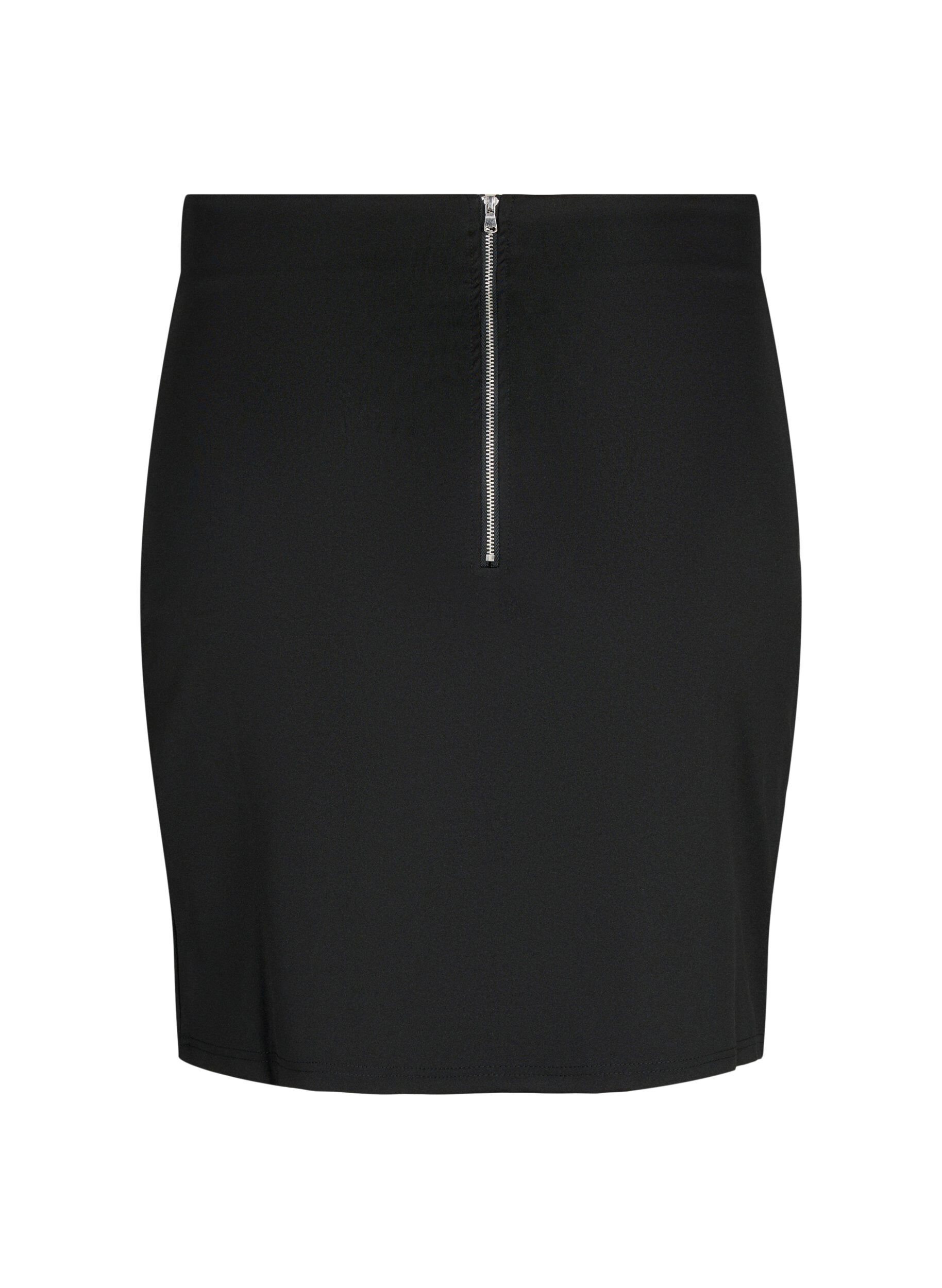 Zizzifashion Skirt with slit and slim fit, Black, Packshot image number 1