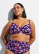 Underwire bikini bra with pattern, Purple, Model image number 0