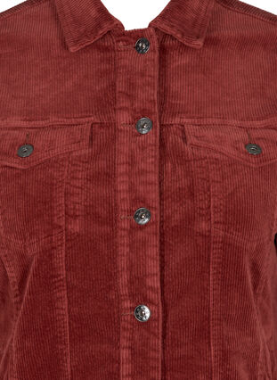 Velvet shirt jacket with pockets, Burnt Henna, Packshot image number 2