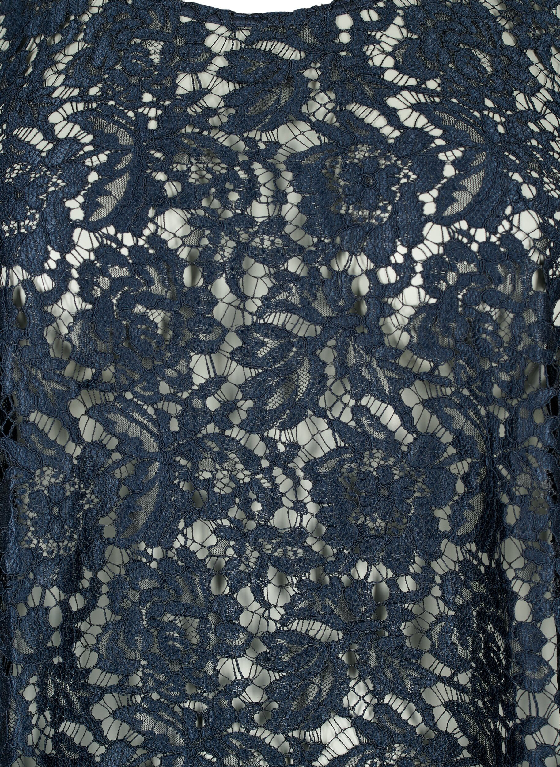 Zizzifashion FLASH - Long sleeve lace blouse, Sky Captain, Packshot image number 2