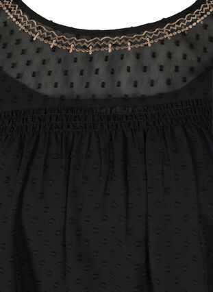 Textured blouse with embroidery, Black, Packshot image number 2