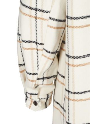 Long checkered shirt jacket, Snow White CHECK, Packshot image number 2