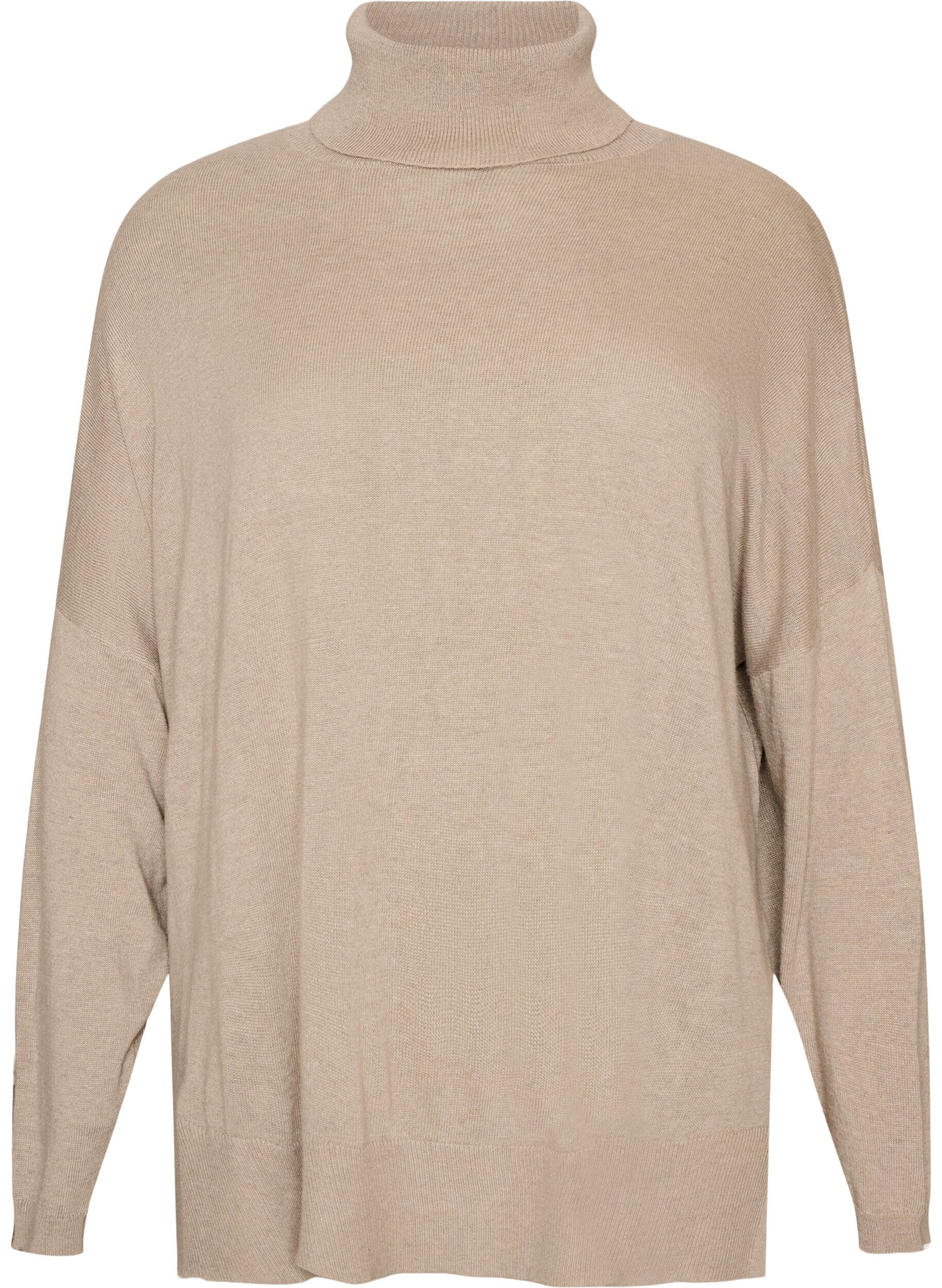 ZizzifashionTurtleneck jumper with a loose fit, Beige, Packshot image number 0