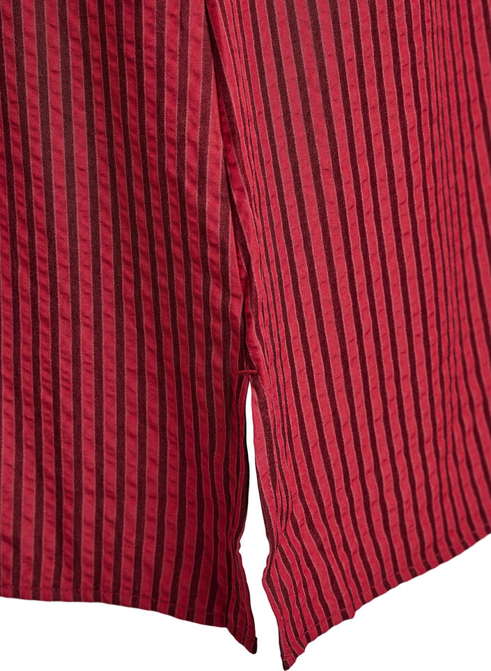 Long striped shirt with button detail on the back, Red, Packshot image number 3