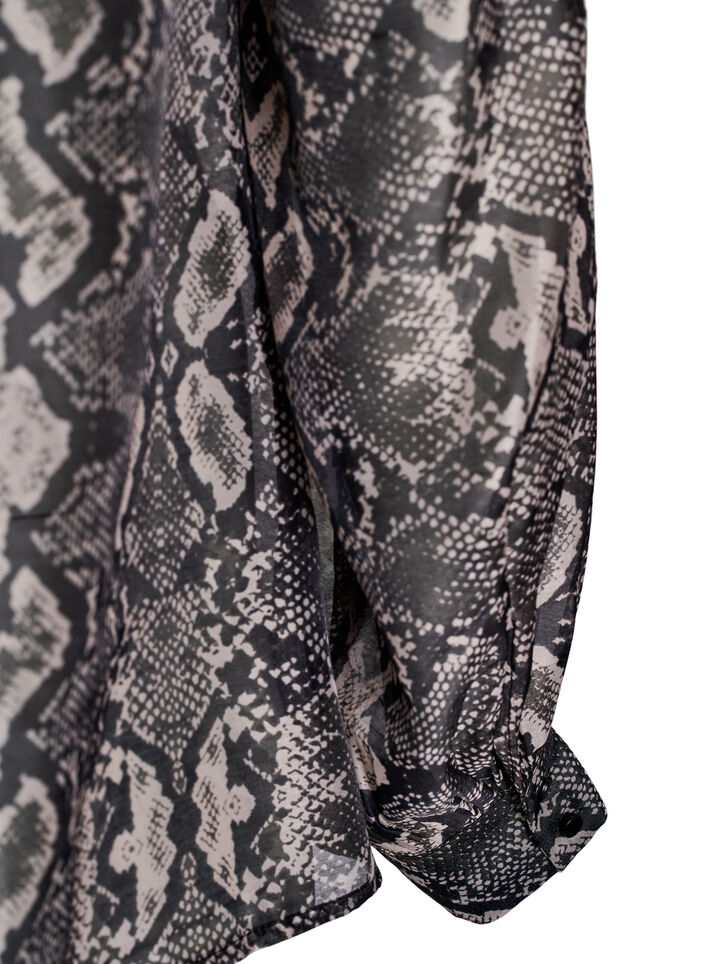 Long-sleeved shirt with snake print, Dark Grey, Packshot image number 3