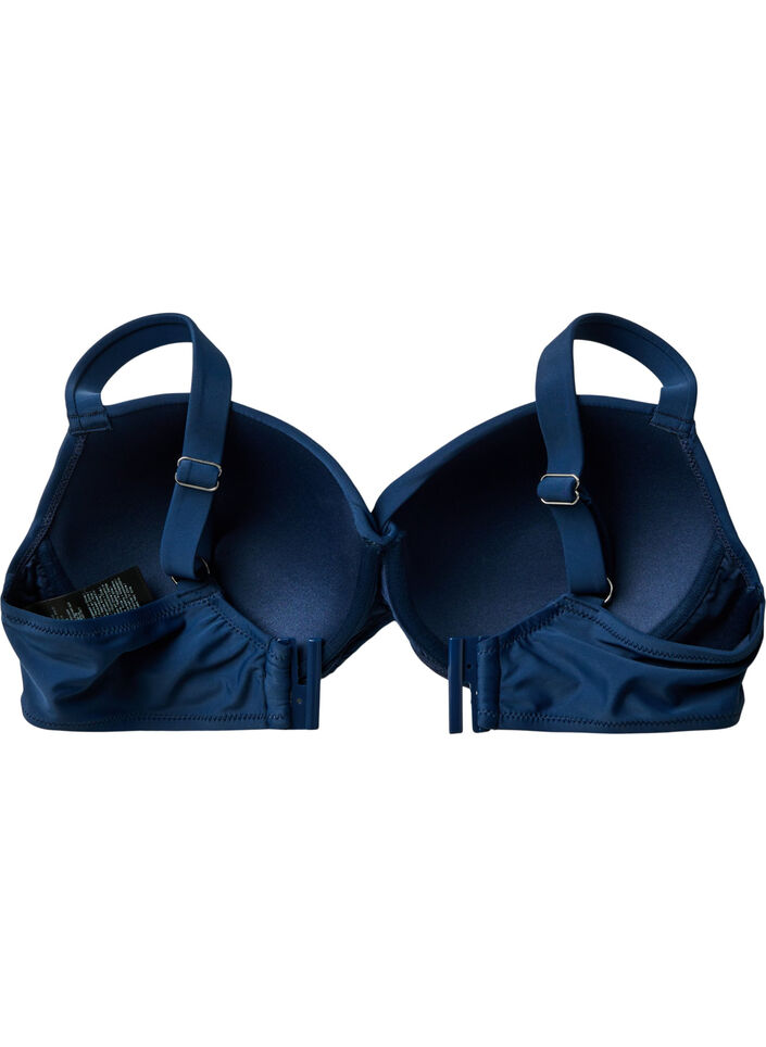 Bikini top with underwire and draping, Blue, Packshot image number 4