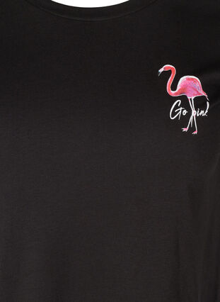 T-shirt with print, Black Flamingo, Packshot image number 2