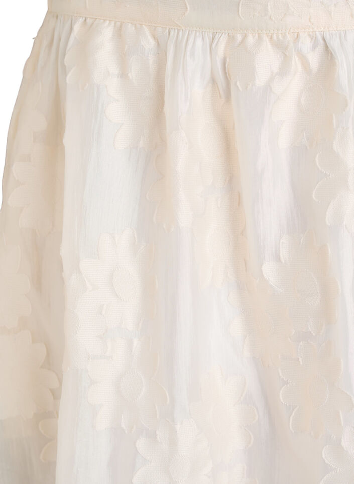 Floral jacquard midi skirt, Vanilla, Packshot