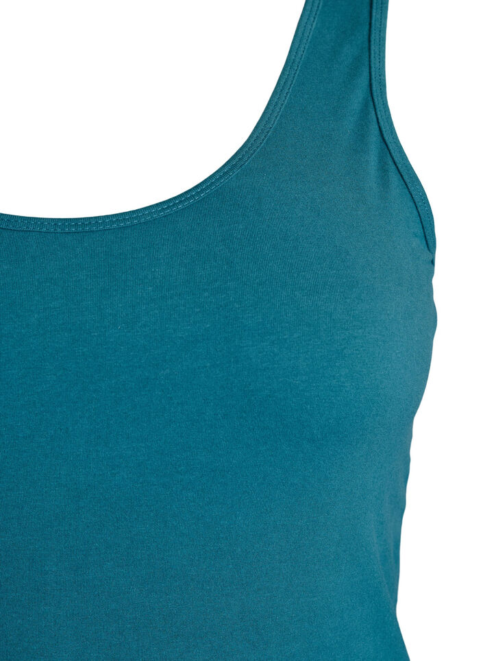 Solid color basic top in cotton, Green, Packshot image number 2