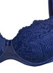 Padded bra in microfibre with lace, Blue, Packshot image number 2