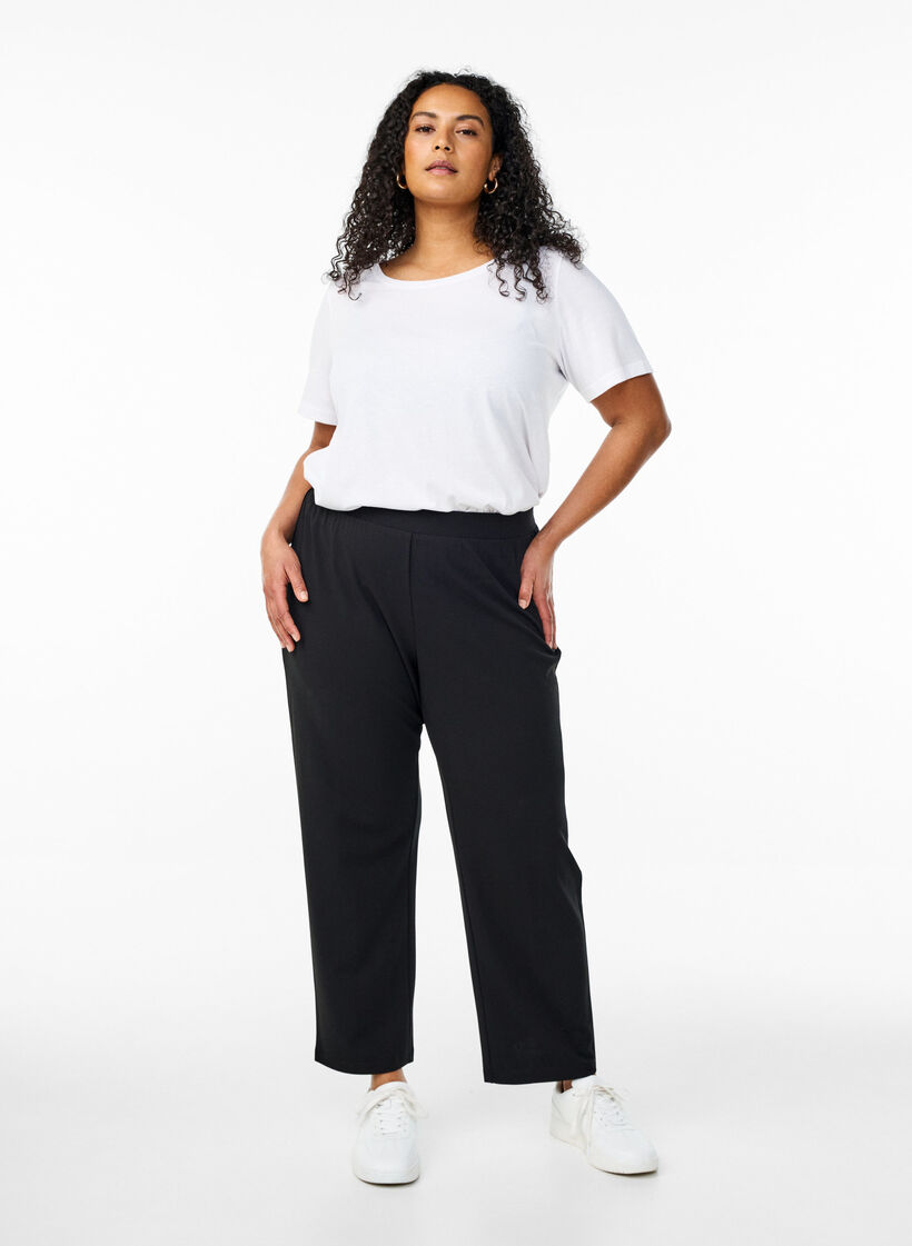 FLASH - Trousers with straight fit, Black, Model image number 0