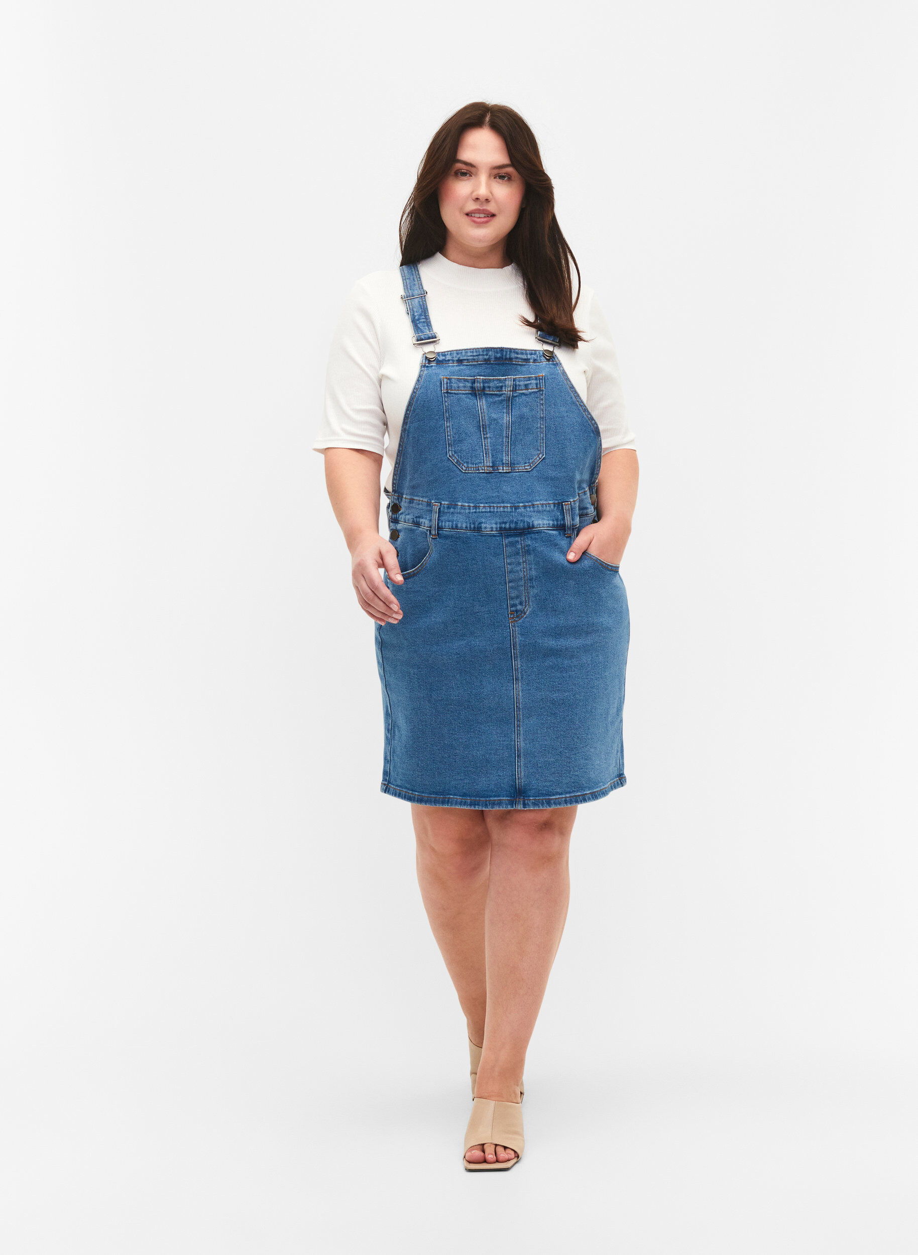 Zizzifashion Overalls dress in denim, Blue, Model image number 1