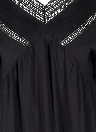 Viscose blouse with 3/4 sleeves, Black, Packshot image number 2