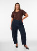 Viscose T-shirt with rhinestones, Brown, Model image number 1