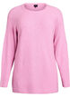 Knitted jumper with a diagonal pattern and raglan sleeves, Pink, Packshot image number 0