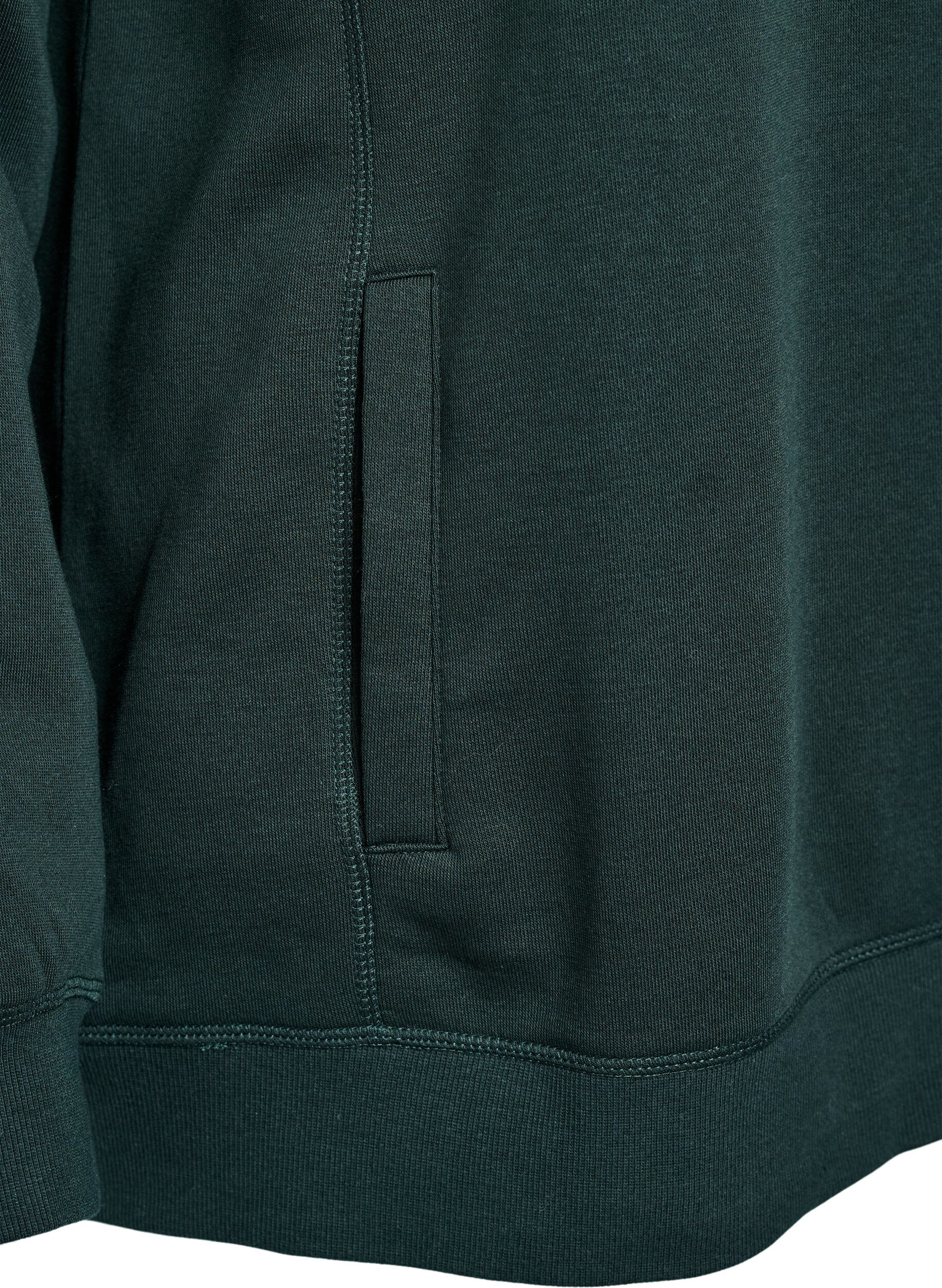 Zizzifashion FLASH - Sweatshirt with high collar and pockets, Green, Packshot image number 3