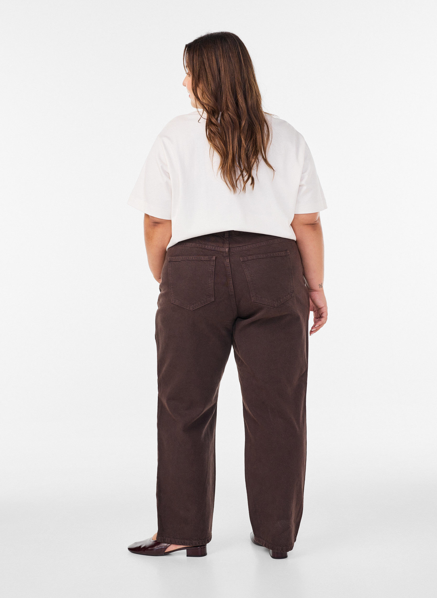 ZizzifashionColoured Kiana straight fit jeans, Brown, Model image number 1