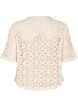 Crochet cardigan with short sleeves, Beige, Packshot image number 1