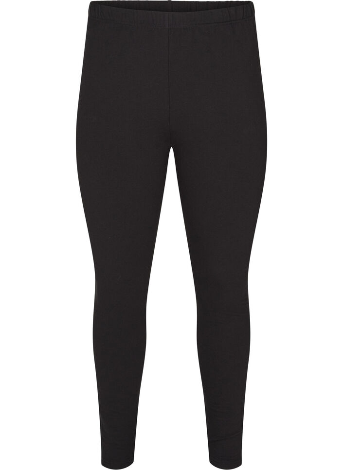 Leggings in cotton with lining, Black, Packshot image number 0