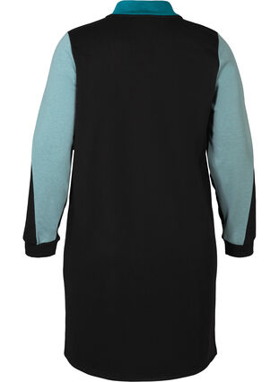 Sweater dress with zip detail, Black Comb, Packshot image number 1