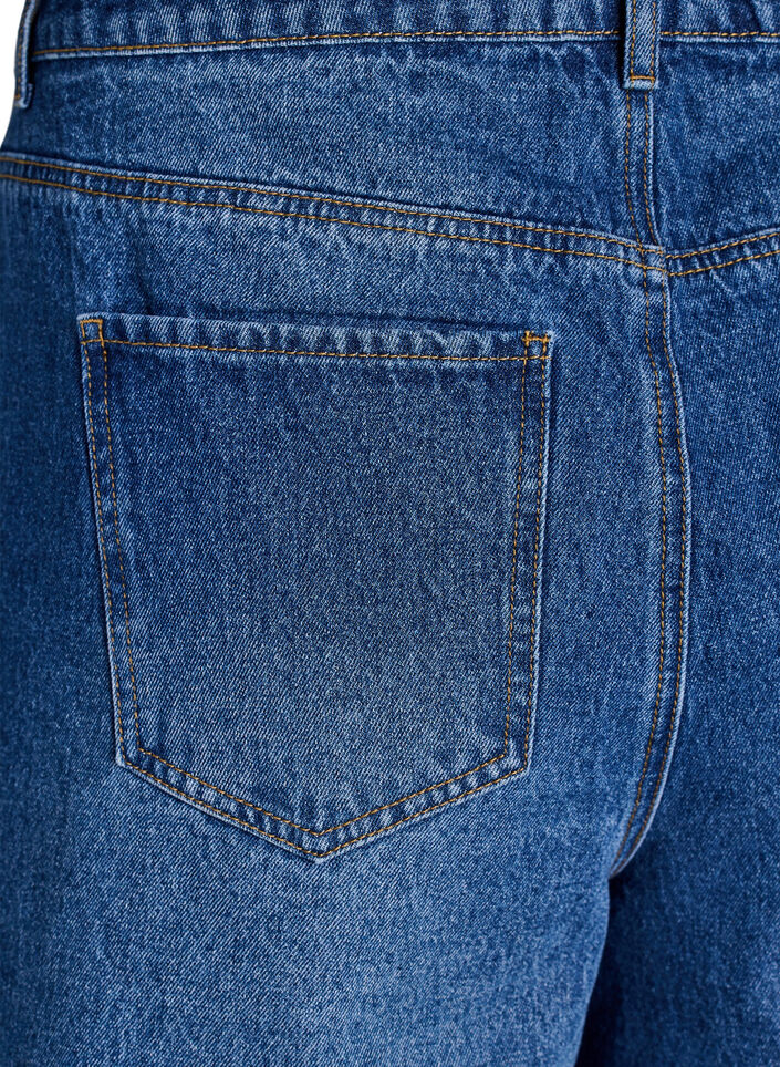 High-waisted denim shorts, Blue, Packshot image number 3