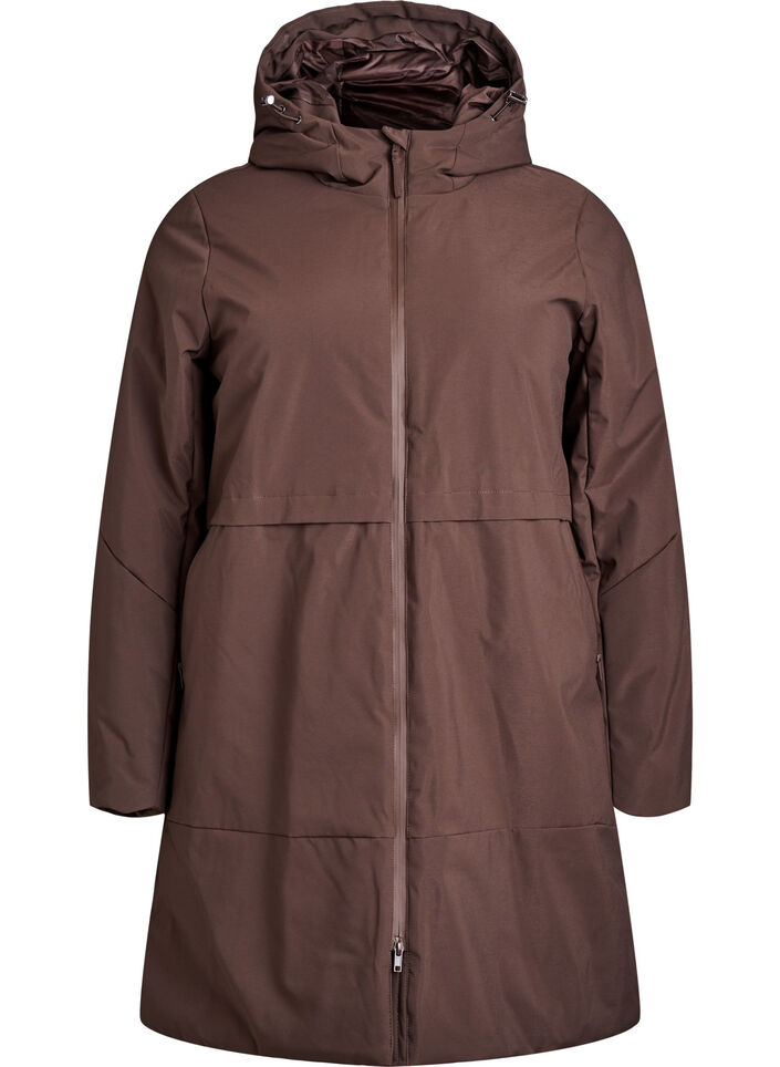 Winter jacket with adjustable waist, Brown, Packshot image number 0