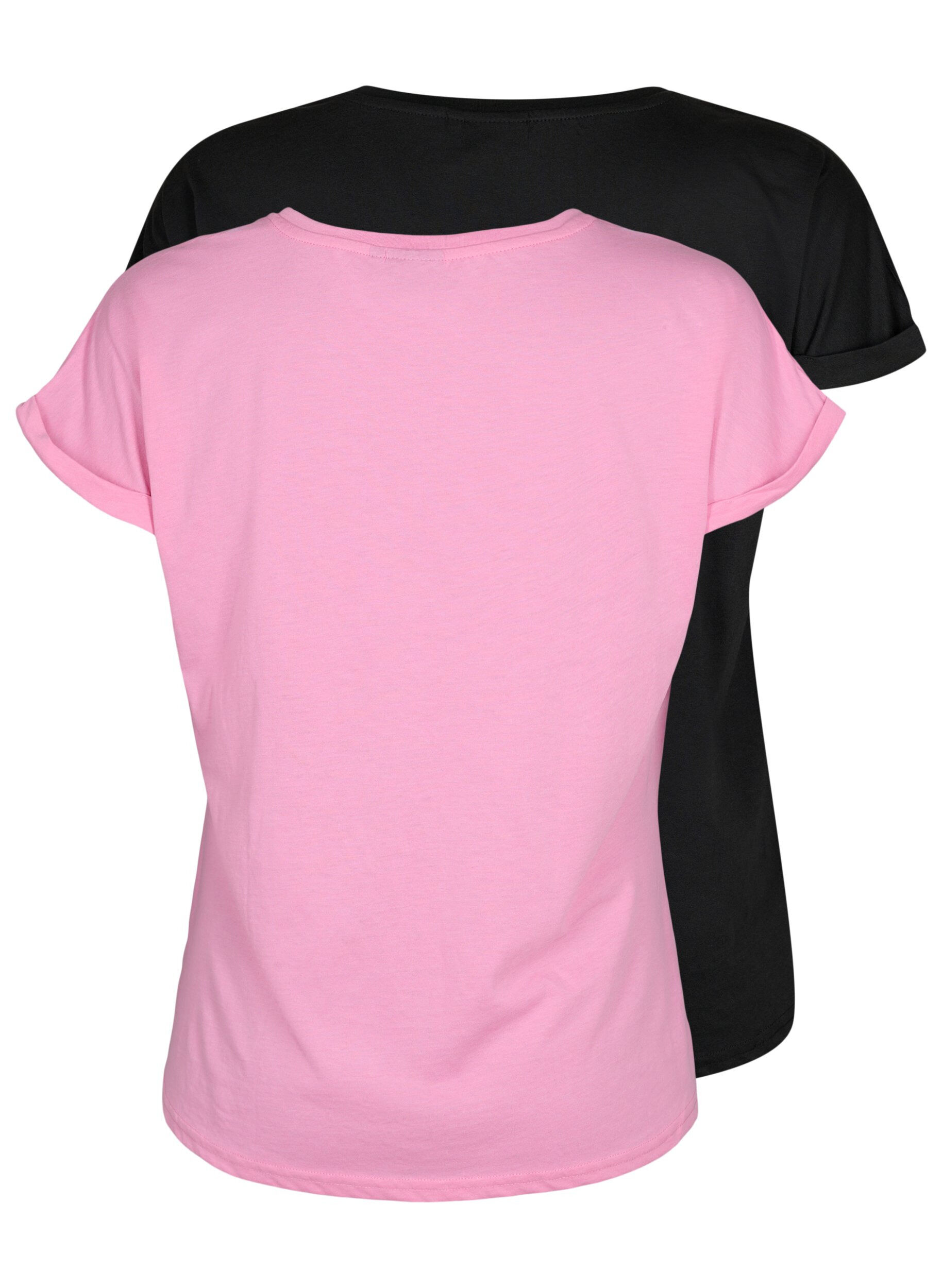 Zizzifashion 2-pack short-sleeved t-shirts, Pink, Packshot image number 1