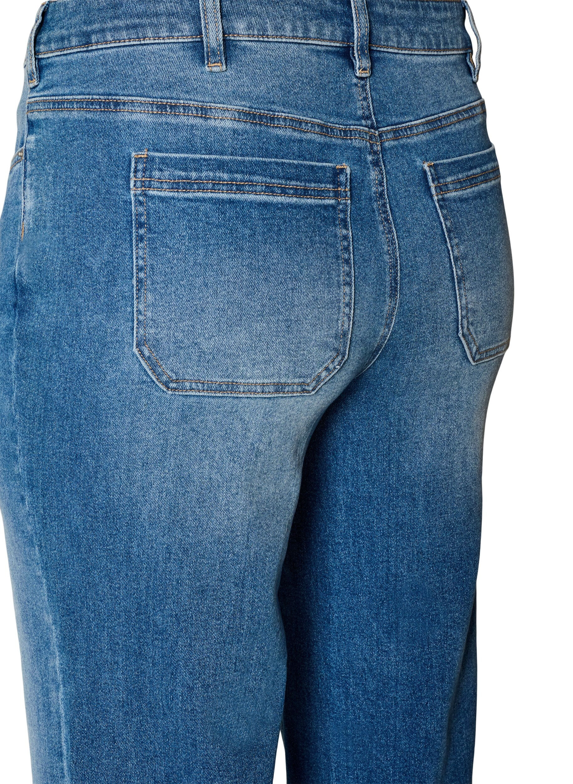 ZizzifashionStraight jeans with a lightly distressed look, Light Blue, Packshot image number 3