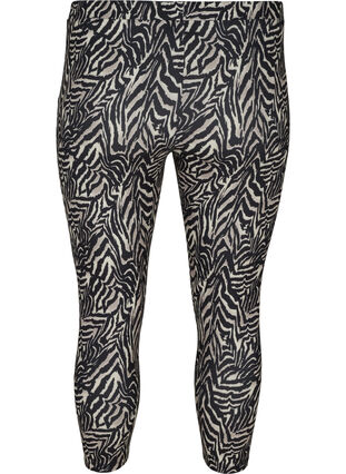 3/4-length leggings with print, Black Zebra AOP, Packshot image number 1
