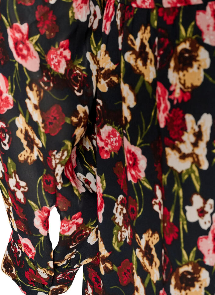 Dress with all-over print and a ruffle layer, Black, Packshot image number 3
