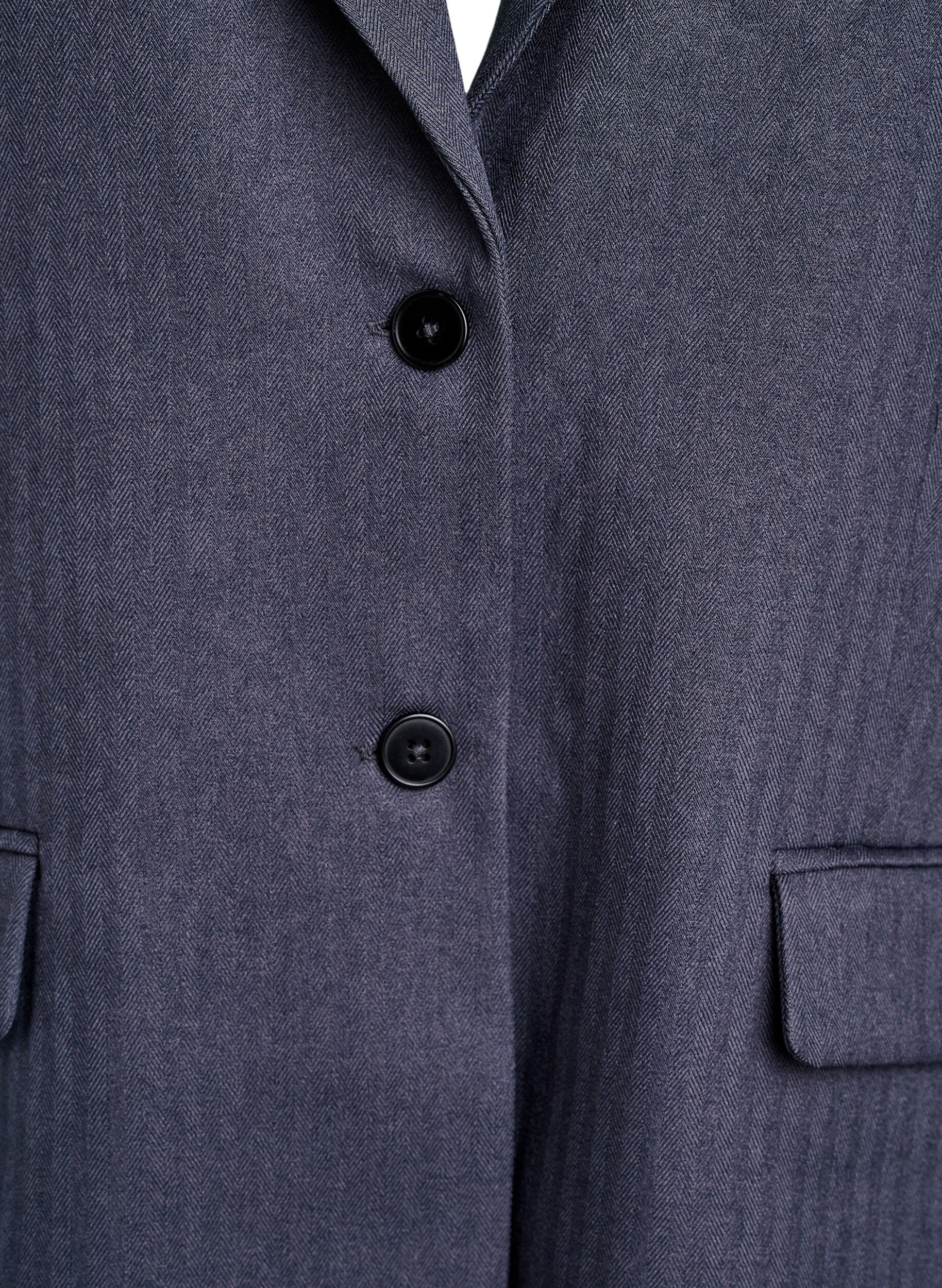 Zizzifashion Classic blazer with pockets, Dark Grey, Packshot image number 2