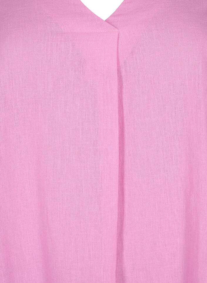 Cotton blend kaftan dress with linen, Pink, Packshot image number 2